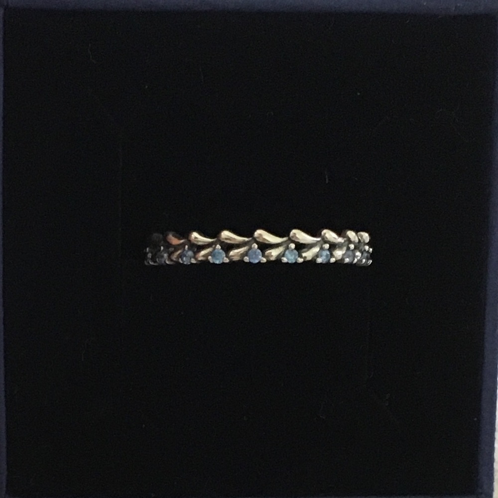 925 silver surf wave minimalist ring size 7,8